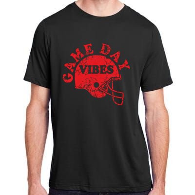 Football Game Day Vibes Red Helmet Adult ChromaSoft Performance T-Shirt