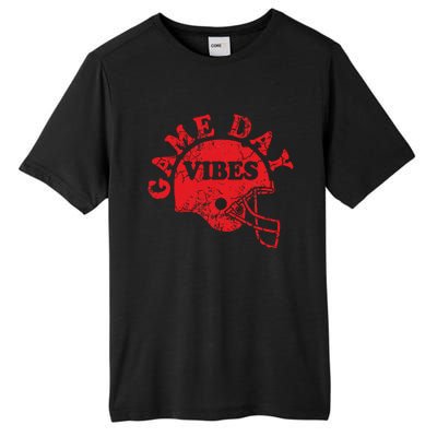 Football Game Day Vibes Red Helmet Tall Fusion ChromaSoft Performance T-Shirt