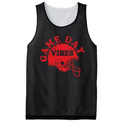 Football Game Day Vibes Red Helmet Mesh Reversible Basketball Jersey Tank