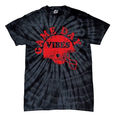 Football Game Day Vibes Red Helmet Tie-Dye T-Shirt