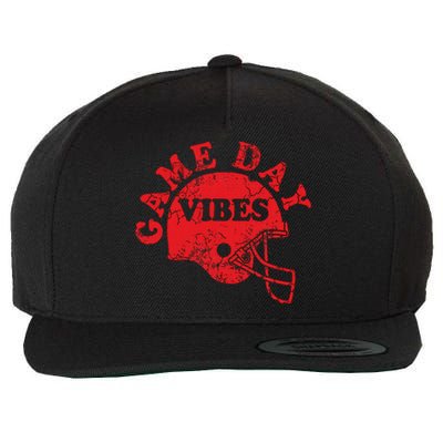 Football Game Day Vibes Red Helmet Wool Snapback Cap