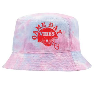 Football Game Day Vibes Red Helmet Tie-Dyed Bucket Hat