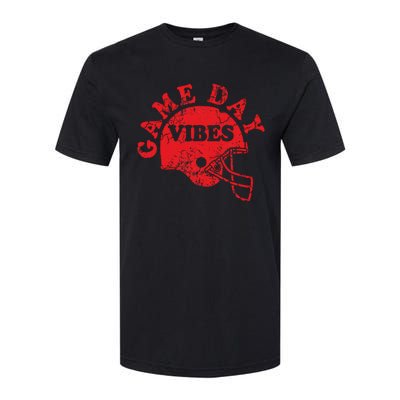 Football Game Day Vibes Red Helmet Softstyle CVC T-Shirt