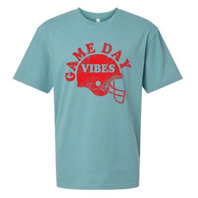 Football Game Day Vibes Red Helmet Sueded Cloud Jersey T-Shirt