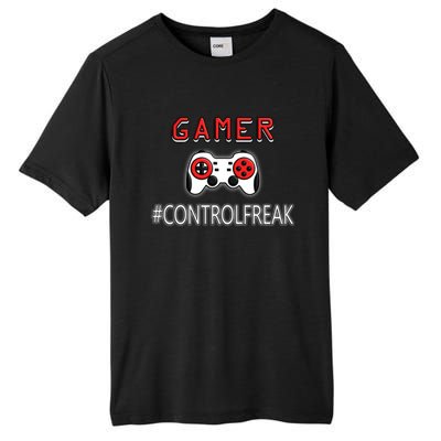 Funny Gamer Design Control Freak For Gaming Fans Video Game Gift Tall Fusion ChromaSoft Performance T-Shirt