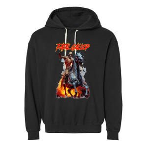 Fatal Gallop Diabolic Fear Black Horror Evil Monster Terror Garment-Dyed Fleece Hoodie