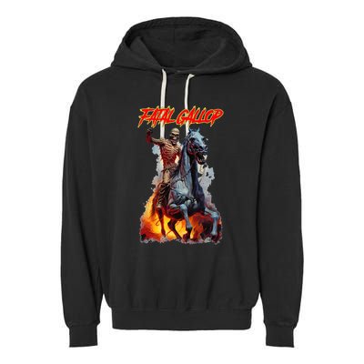 Fatal Gallop Diabolic Fear Black Horror Evil Monster Terror Garment-Dyed Fleece Hoodie