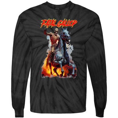 Fatal Gallop Diabolic Fear Black Horror Evil Monster Terror Tie-Dye Long Sleeve Shirt