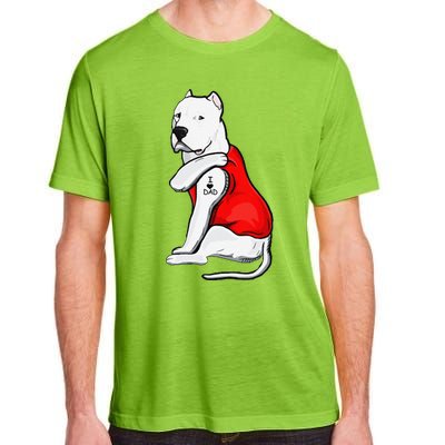 Funny Gifts Dogo Argentino Dog Tattoo I Love Fathers Day Adult ChromaSoft Performance T-Shirt