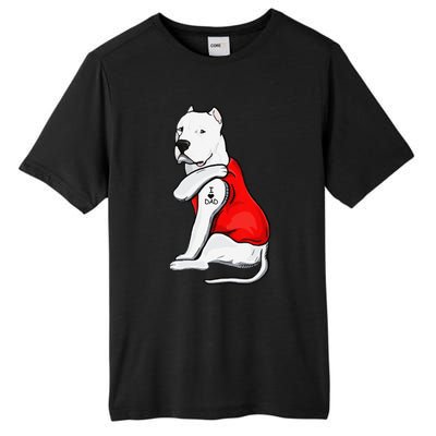 Funny Gifts Dogo Argentino Dog Tattoo I Love Fathers Day Tall Fusion ChromaSoft Performance T-Shirt