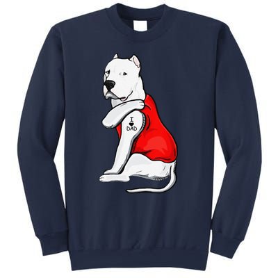 Funny Gifts Dogo Argentino Dog Tattoo I Love Fathers Day Sweatshirt