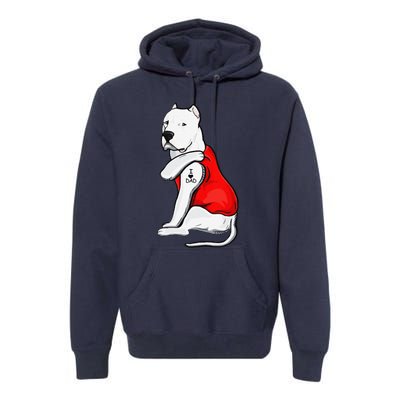 Funny Gifts Dogo Argentino Dog Tattoo I Love Fathers Day Premium Hoodie