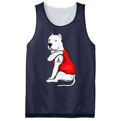 Funny Gifts Dogo Argentino Dog Tattoo I Love Fathers Day Mesh Reversible Basketball Jersey Tank