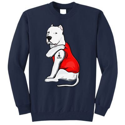 Funny Gifts Dogo Argentino Dog Tattoo I Love Fathers Day Tall Sweatshirt