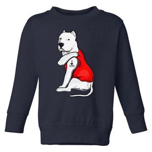 Funny Gifts Dogo Argentino Dog Tattoo I Love Fathers Day Toddler Sweatshirt