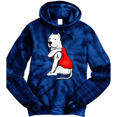 Funny Gifts Dogo Argentino Dog Tattoo I Love Fathers Day Tie Dye Hoodie