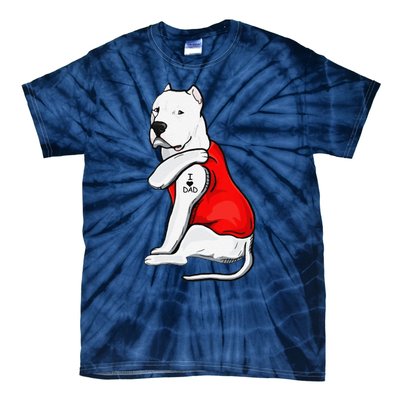 Funny Gifts Dogo Argentino Dog Tattoo I Love Fathers Day Tie-Dye T-Shirt