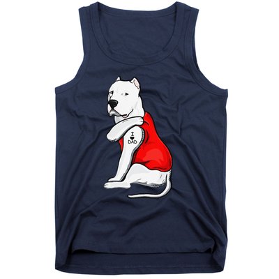 Funny Gifts Dogo Argentino Dog Tattoo I Love Fathers Day Tank Top