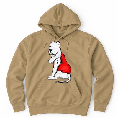 Funny Gifts Dogo Argentino Dog Tattoo I Love Fathers Day Hoodie