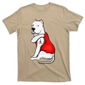 Funny Gifts Dogo Argentino Dog Tattoo I Love Fathers Day T-Shirt