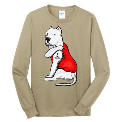 Funny Gifts Dogo Argentino Dog Tattoo I Love Fathers Day Tall Long Sleeve T-Shirt