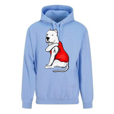 Funny Gifts Dogo Argentino Dog Tattoo I Love Fathers Day Unisex Surf Hoodie