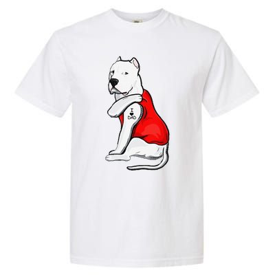 Funny Gifts Dogo Argentino Dog Tattoo I Love Fathers Day Garment-Dyed Heavyweight T-Shirt