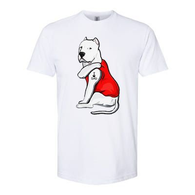 Funny Gifts Dogo Argentino Dog Tattoo I Love Fathers Day Softstyle CVC T-Shirt