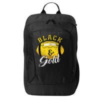 Football Game Day Black And Gold Costume For Football Lover City Backpack