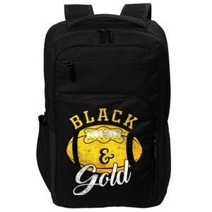 Football Game Day Black And Gold Costume For Football Lover Impact Tech Backpack