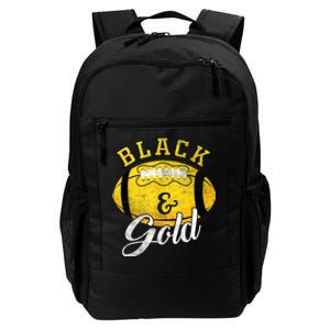 Football Game Day Black And Gold Costume For Football Lover Daily Commute Backpack