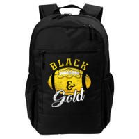 Football Game Day Black And Gold Costume For Football Lover Daily Commute Backpack