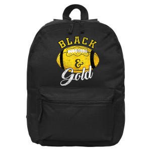 Football Game Day Black And Gold Costume For Football Lover 16 in Basic Backpack