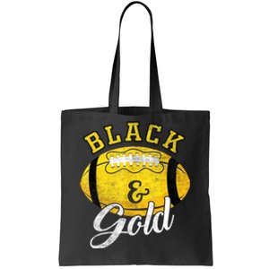 Football Game Day Black And Gold Costume For Football Lover Tote Bag