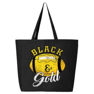 Football Game Day Black And Gold Costume For Football Lover 25L Jumbo Tote