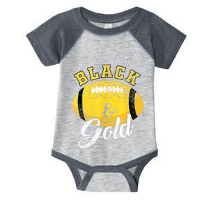 Football Game Day Black And Gold Costume For Football Lover Infant Baby Jersey Bodysuit