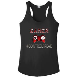 Funny Gamer Design Control Freak For Gaming Fans Video Game Gift Ladies PosiCharge Competitor Racerback Tank