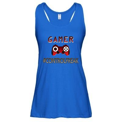 Funny Gamer Design Control Freak For Gaming Fans Video Game Gift Ladies Essential Flowy Tank