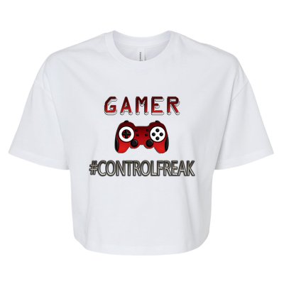 Funny Gamer Design Control Freak For Gaming Fans Video Game Gift Bella+Canvas Jersey Crop Tee