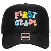 First Grade Dream Team Back To School Teachers Students Gift High Crown Mesh Back Trucker Hat