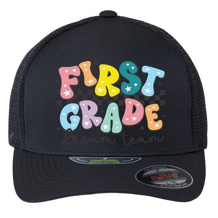 First Grade Dream Team Back To School Teachers Students Gift Flexfit Unipanel Trucker Cap