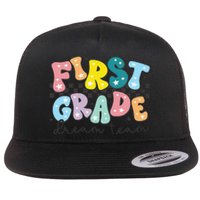 First Grade Dream Team Back To School Teachers Students Gift Flat Bill Trucker Hat