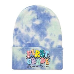 First Grade Dream Team Back To School Teachers Students Gift Tie Dye 12in Knit Beanie