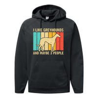 Funny Greyhound Design  Italian Greyhound Dog Lover Performance Fleece Hoodie