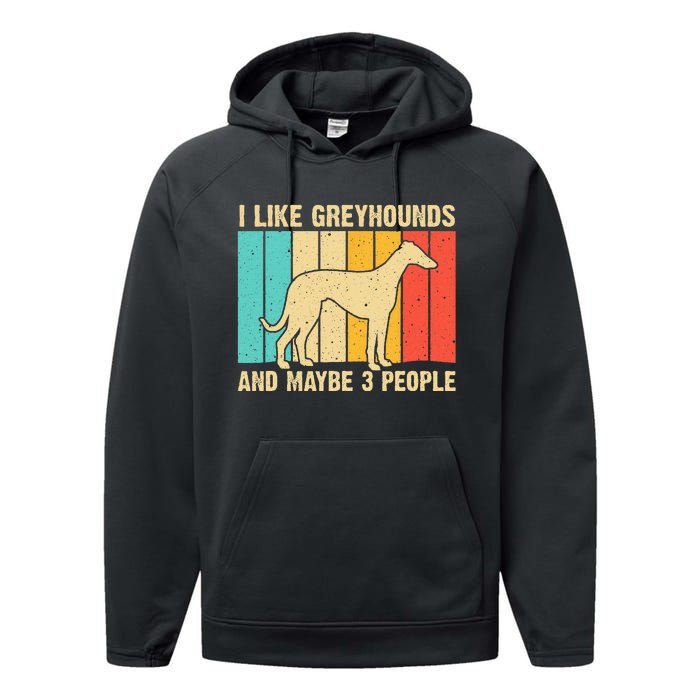 Funny Greyhound Design  Italian Greyhound Dog Lover Performance Fleece Hoodie