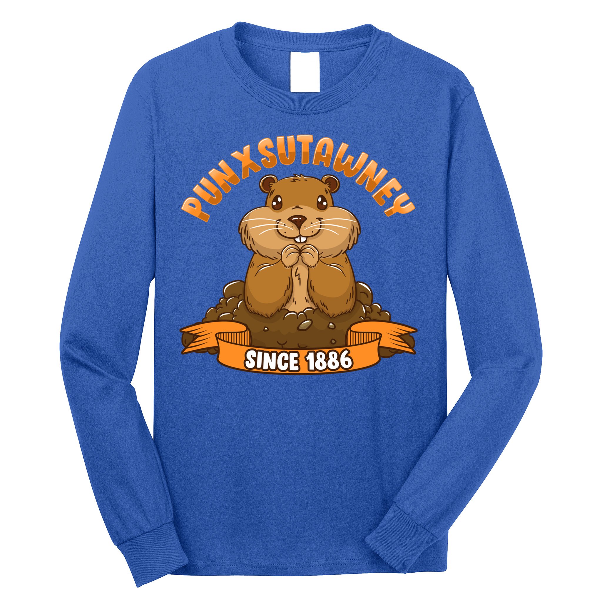 Funny Groundhog Day Phil Cute Ground Hog Punxsutawney Gift Long Sleeve Shirt