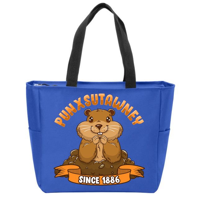 Funny Groundhog Day Phil Cute Ground Hog Punxsutawney Gift Zip Tote Bag