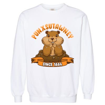 Funny Groundhog Day Phil Cute Ground Hog Punxsutawney Gift Garment-Dyed Sweatshirt