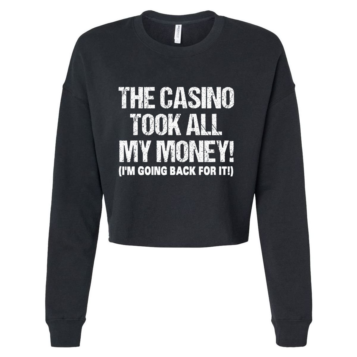 Funny Gambling Design Poker Lovers Gamblers Cropped Pullover Crew
