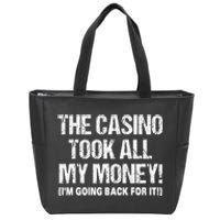 Funny Gambling Design Poker Lovers Gamblers Zip Tote Bag